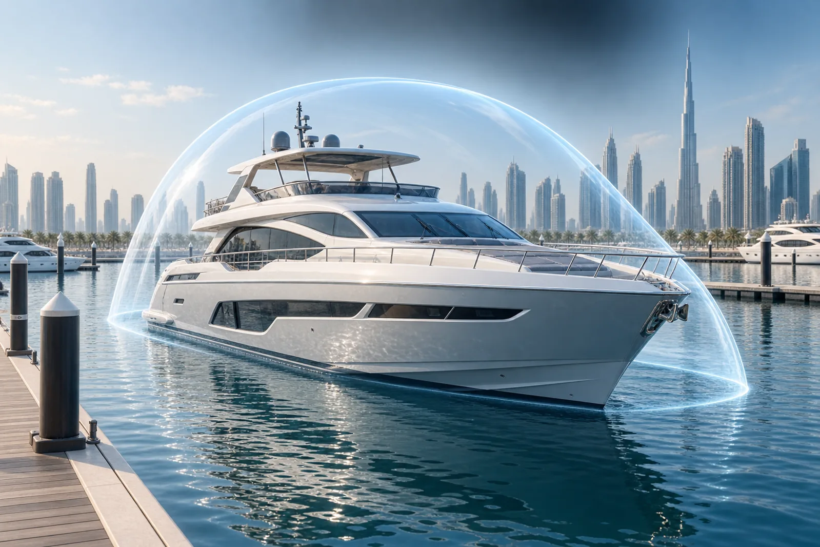 Yacht insurance protection for a vessel near a UAE marina